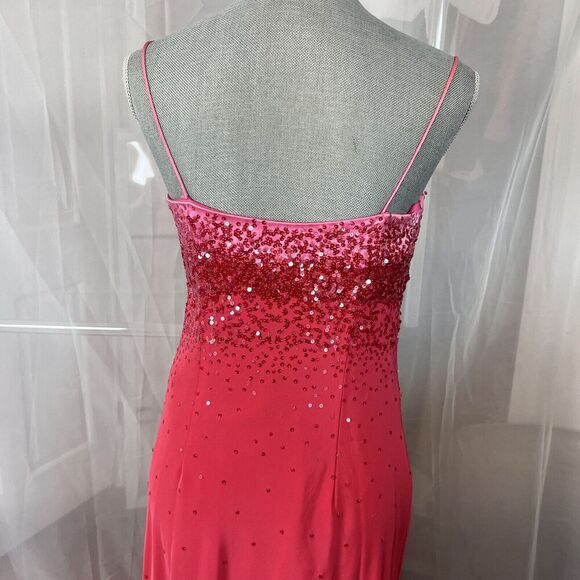 Vintage Gilar Evening wear pink embellished formal maxi dress 10 sequin prom - Picture 11 of 15